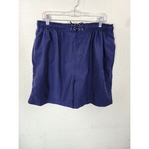 SAND N SUN Men Swim Trunks L 36-38 Navy Blue Vintage Surfer Graphic Mesh Lined